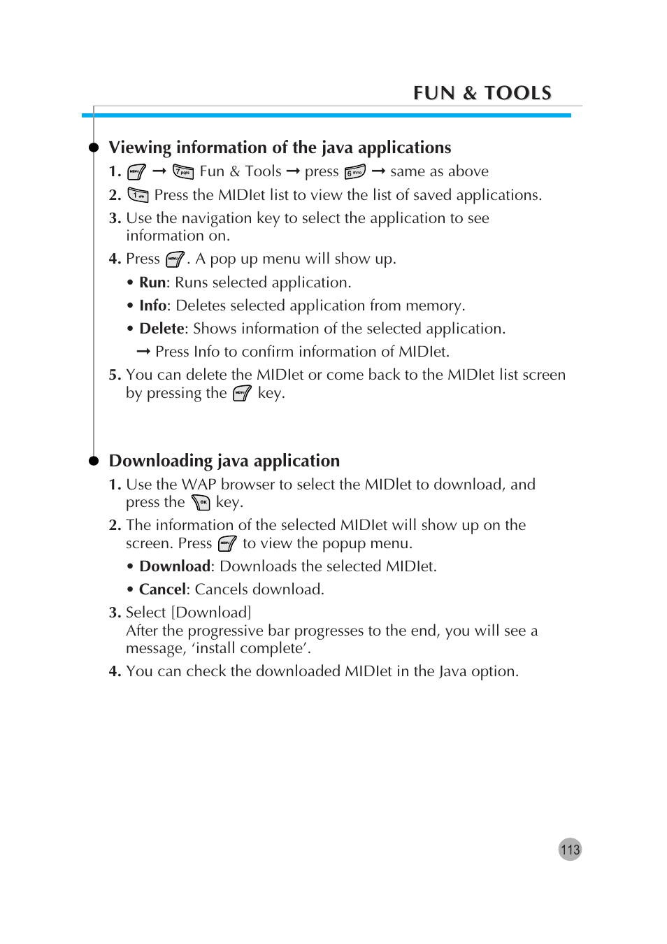 Fun & tools | Pantech G670 User Manual | Page 114 / 137