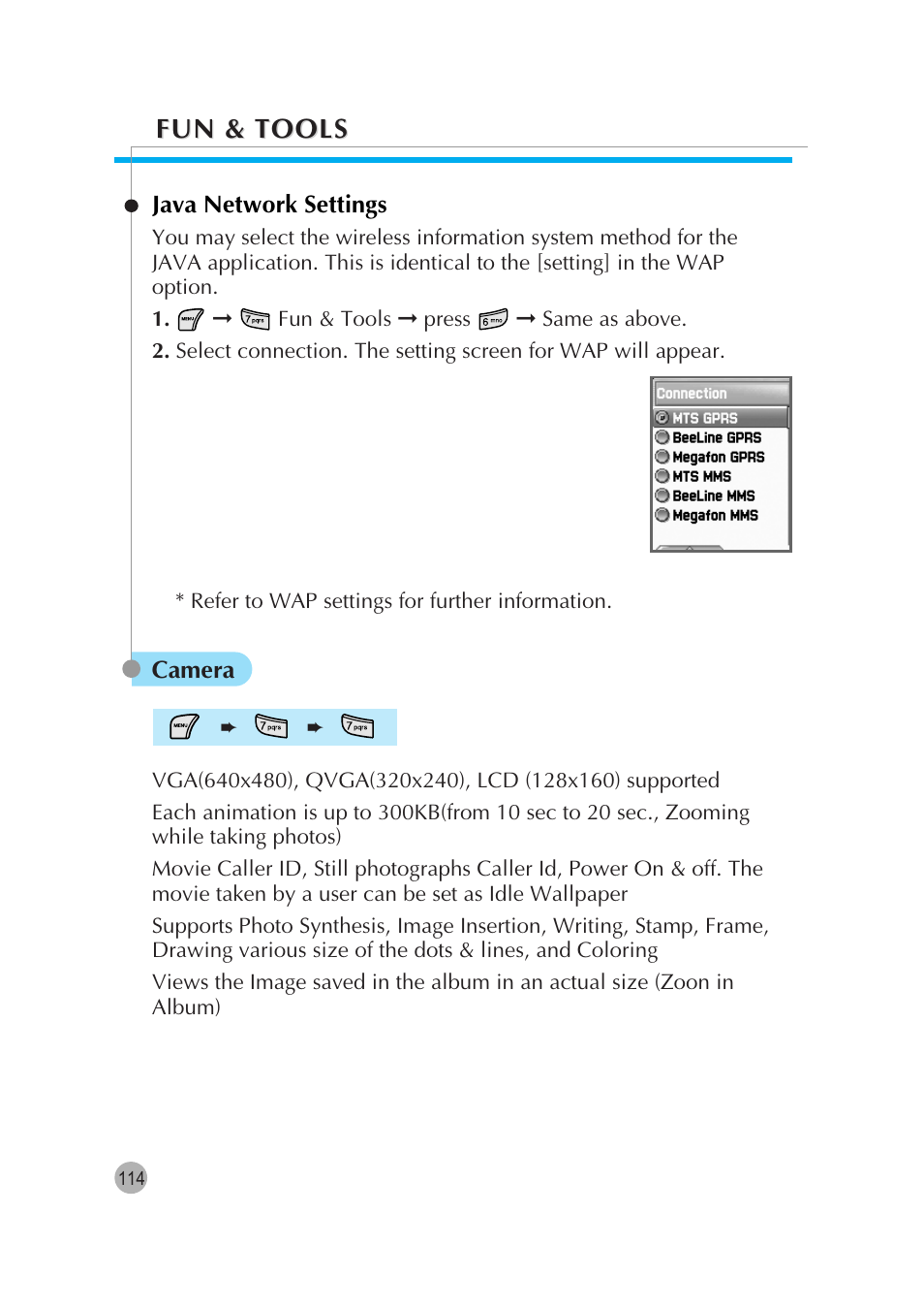 Fun & tools | Pantech G670 User Manual | Page 115 / 137