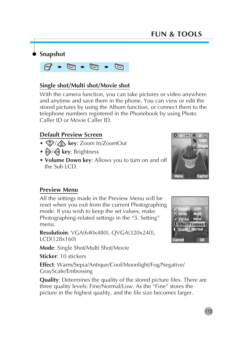 Fun & tools | Pantech G670 User Manual | Page 116 / 137