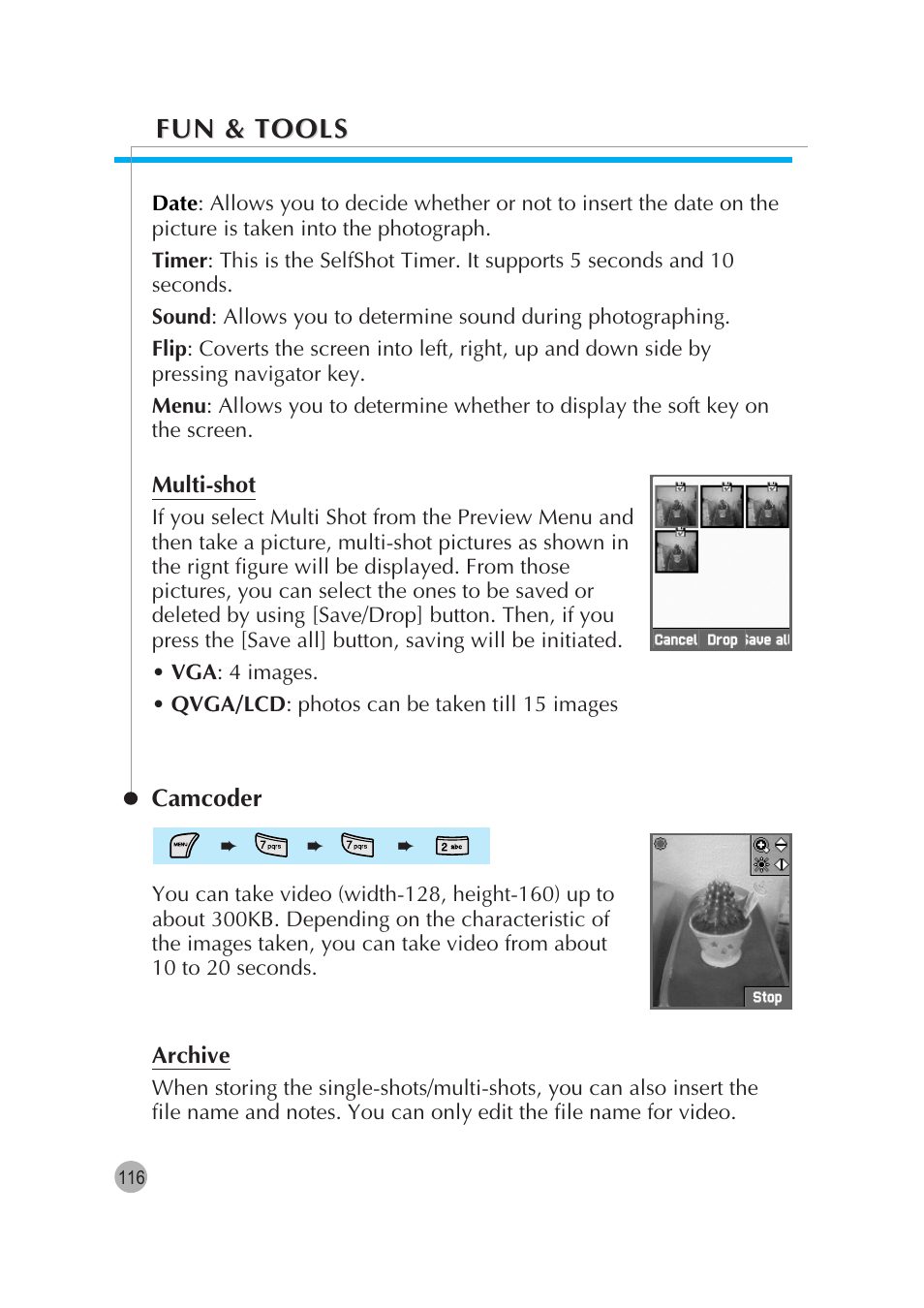 Fun & tools | Pantech G670 User Manual | Page 117 / 137