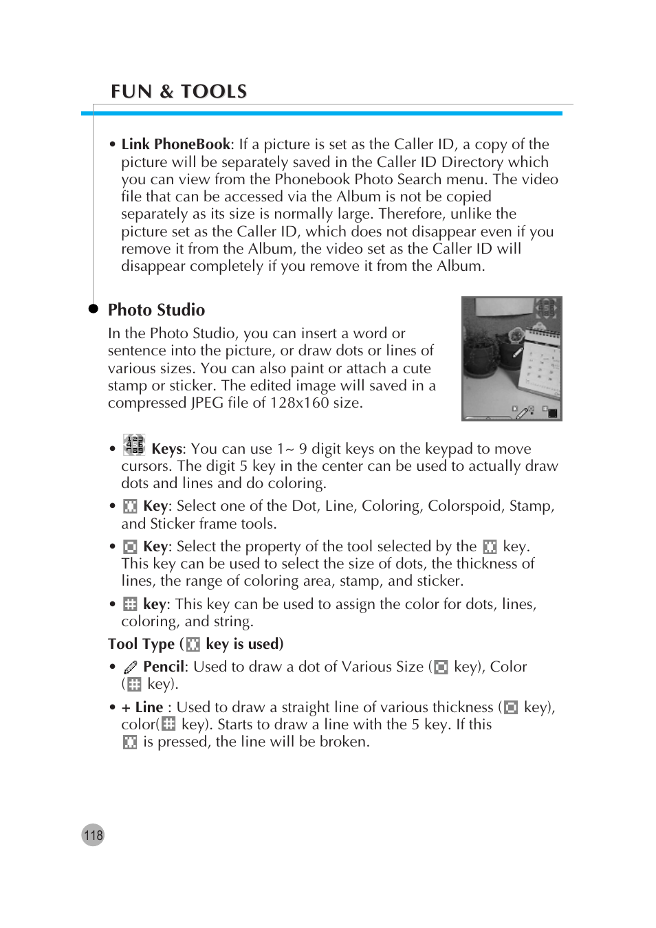 Fun & tools | Pantech G670 User Manual | Page 119 / 137