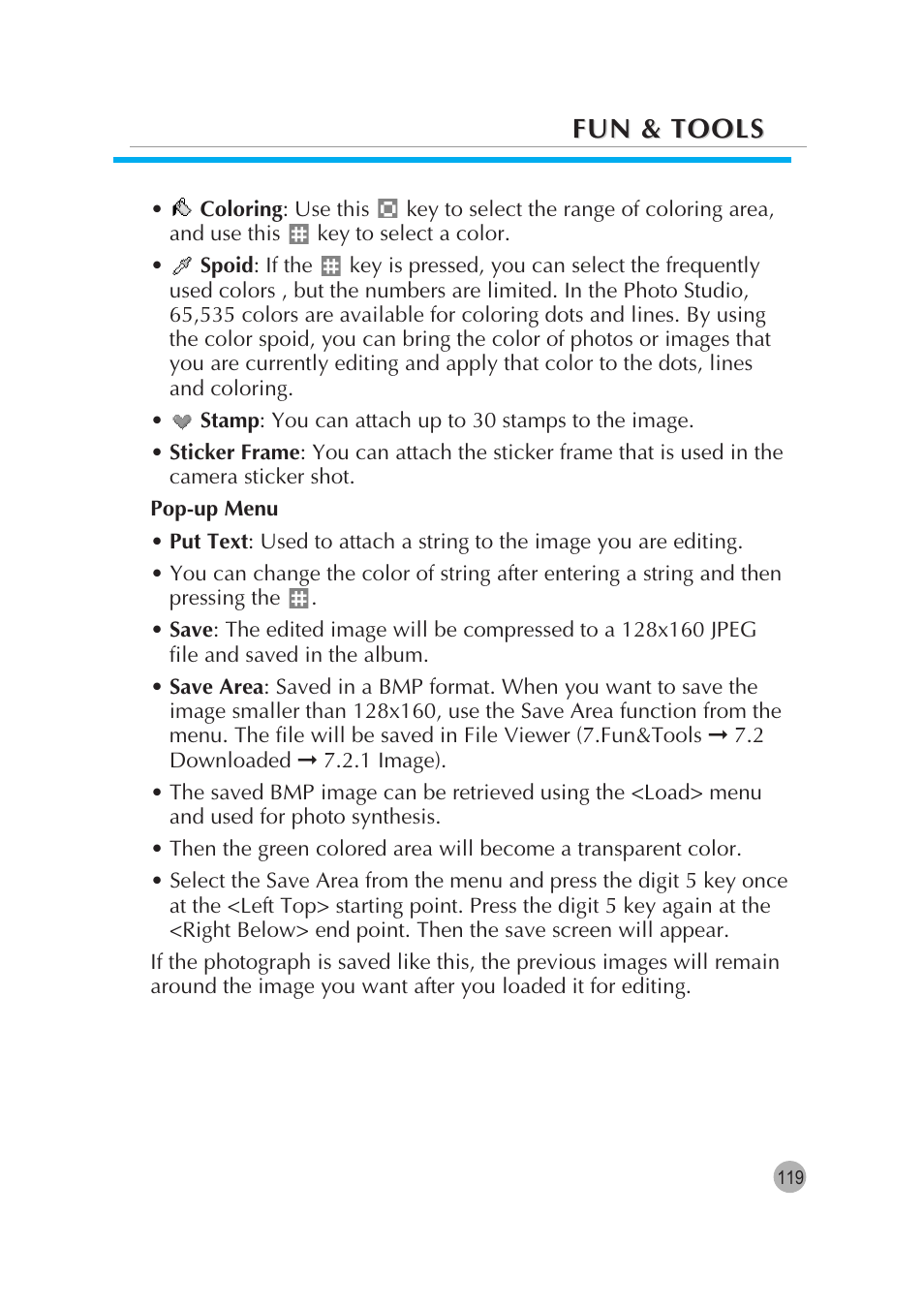 Fun & tools | Pantech G670 User Manual | Page 120 / 137