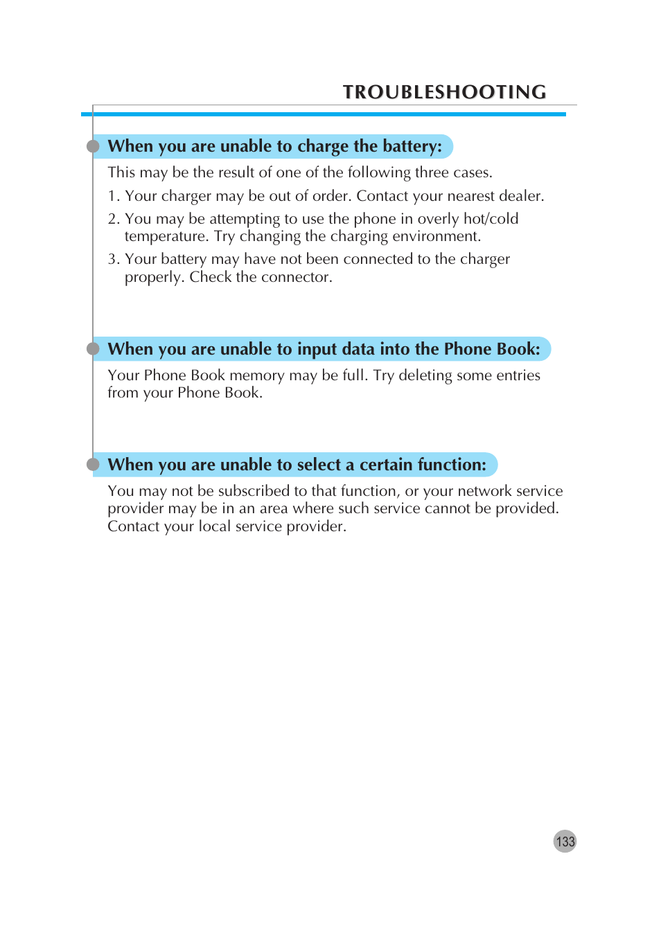 Troubleshooting | Pantech G670 User Manual | Page 134 / 137