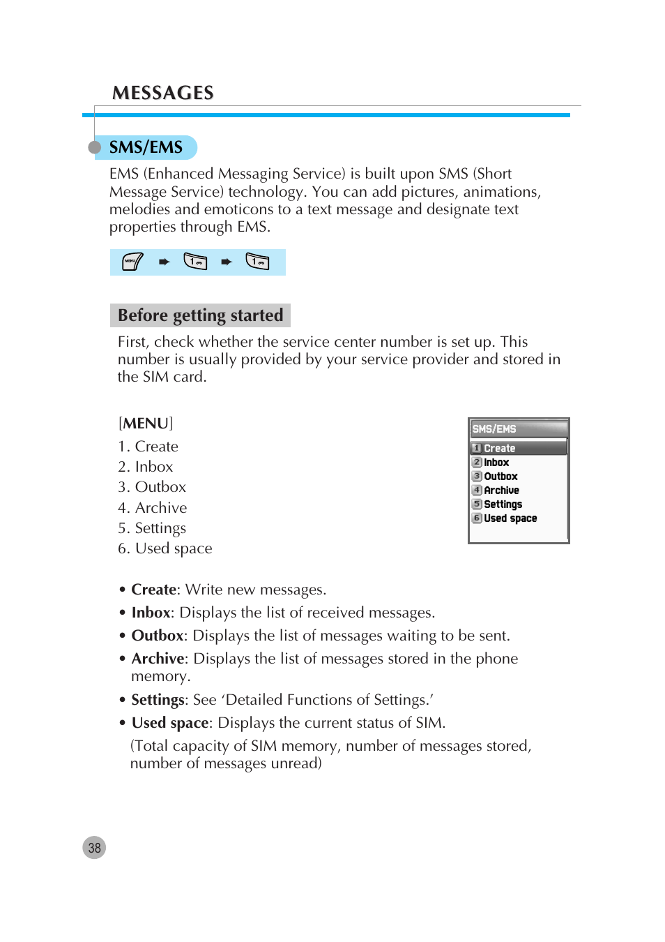 Messages | Pantech G670 User Manual | Page 39 / 137