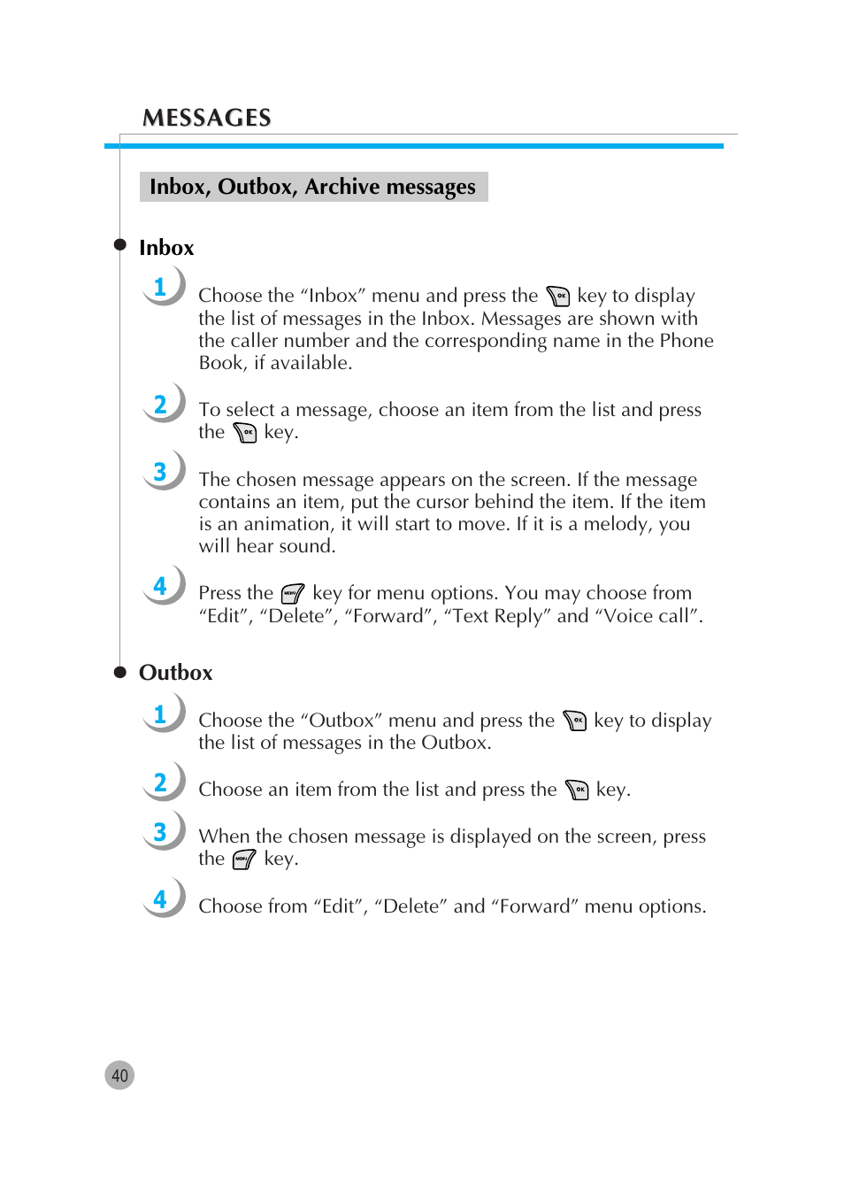 Messages | Pantech G670 User Manual | Page 41 / 137