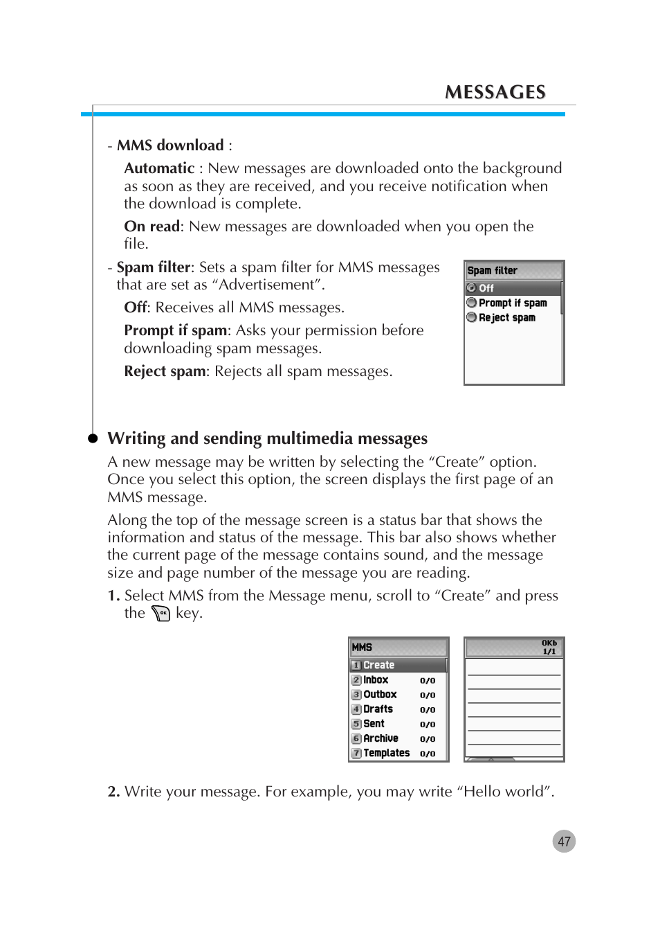 Messages | Pantech G670 User Manual | Page 48 / 137