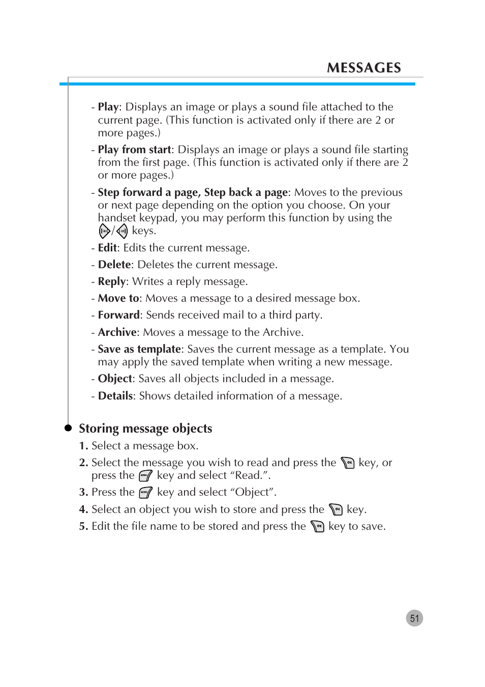 Messages | Pantech G670 User Manual | Page 52 / 137