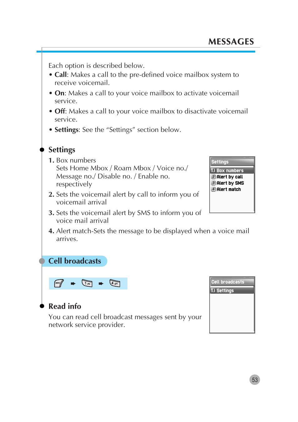 Messages | Pantech G670 User Manual | Page 54 / 137