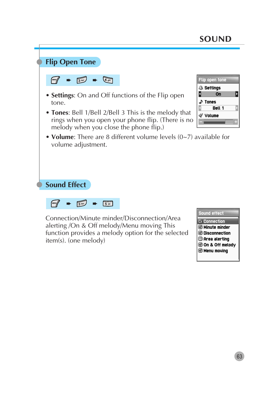 Sound | Pantech G670 User Manual | Page 64 / 137