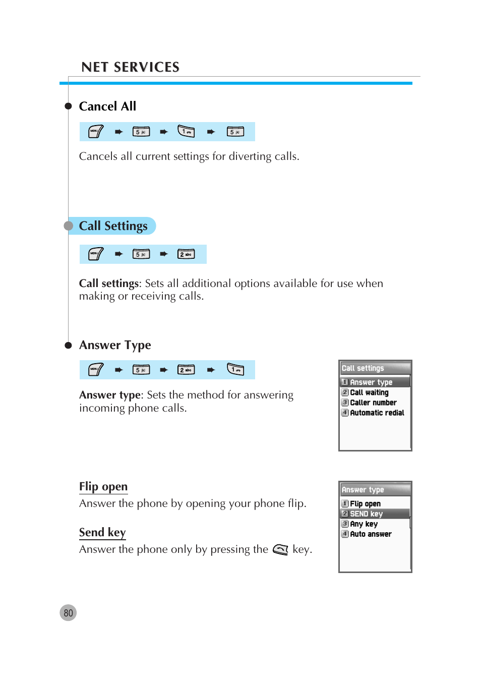 Net services | Pantech G670 User Manual | Page 81 / 137
