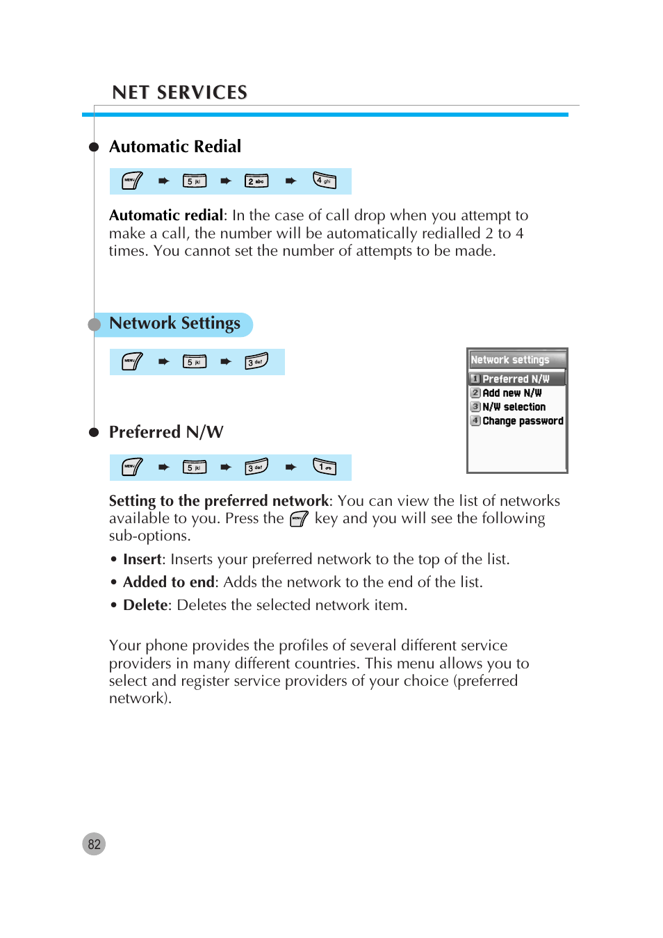 Net services | Pantech G670 User Manual | Page 83 / 137