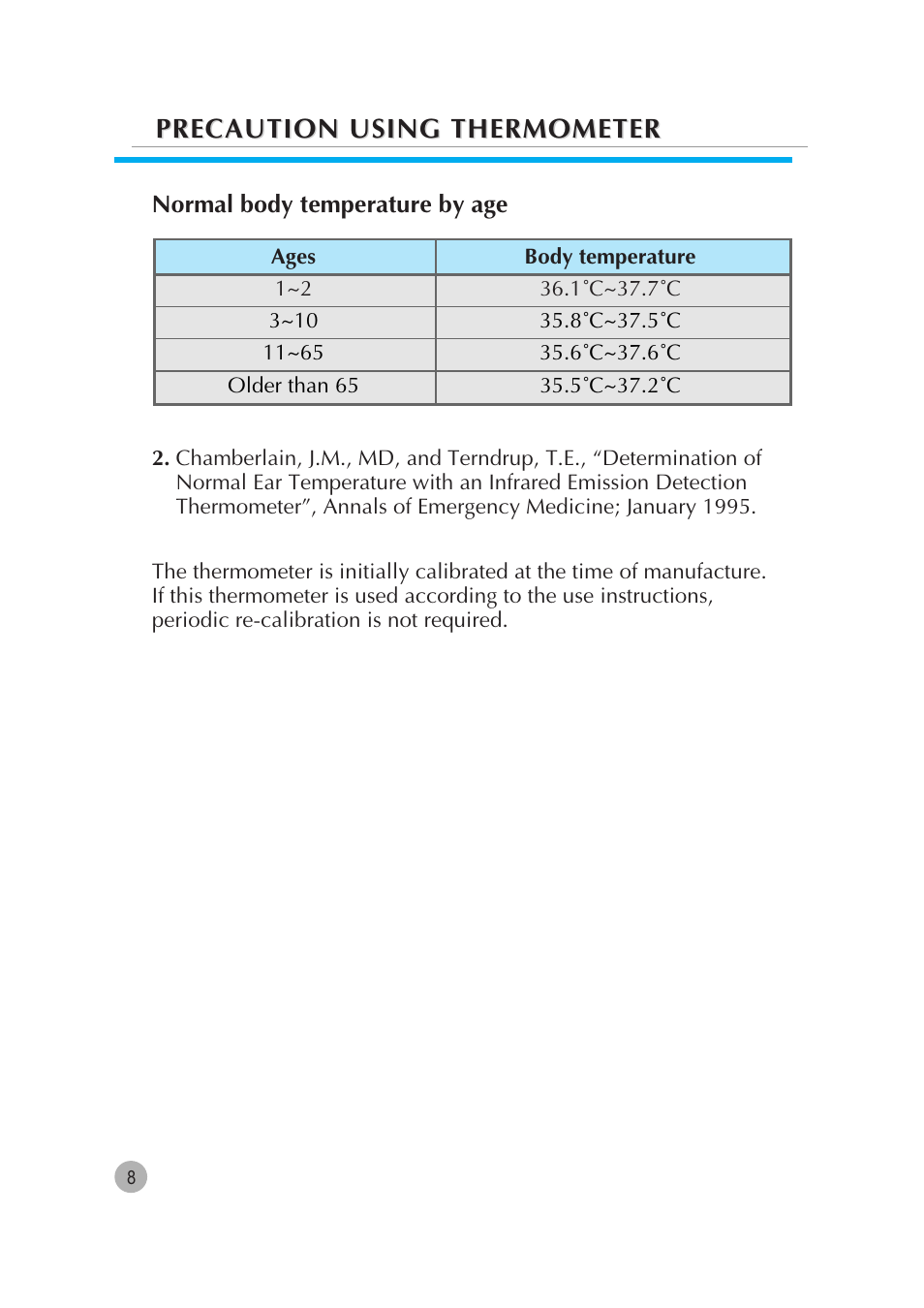 Precaution using thermometer | Pantech G670 User Manual | Page 9 / 137