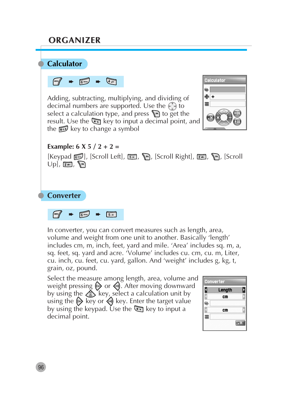 Organizer | Pantech G670 User Manual | Page 97 / 137