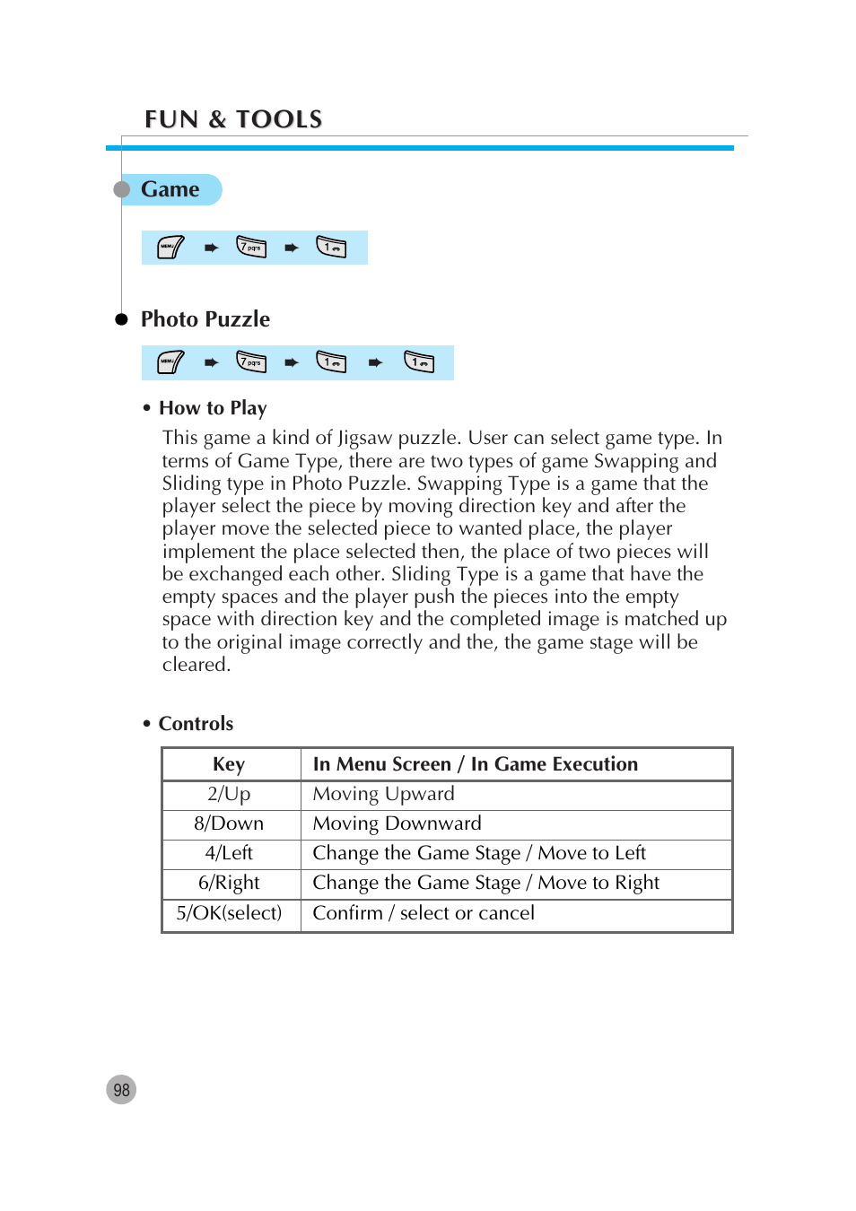Fun & tools | Pantech G670 User Manual | Page 99 / 137