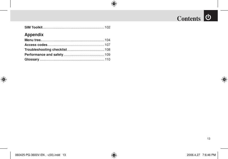 Pantech PG - 3600V User Manual | Page 14 / 115
