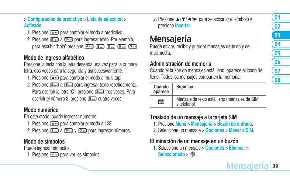 Mensajería | Pantech Reveal User Manual | Page 131 / 186