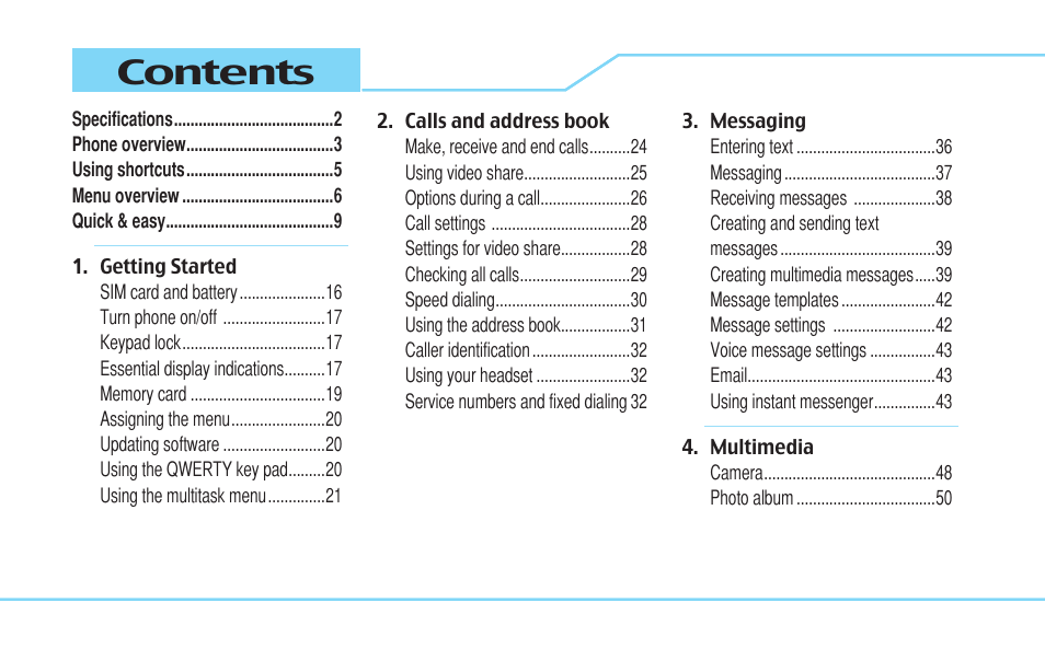 Pantech Reveal User Manual | Page 14 / 186