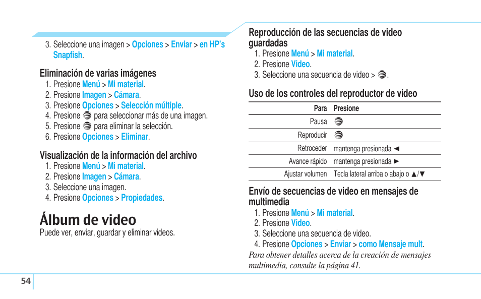 Álbum de video | Pantech Reveal User Manual | Page 146 / 186