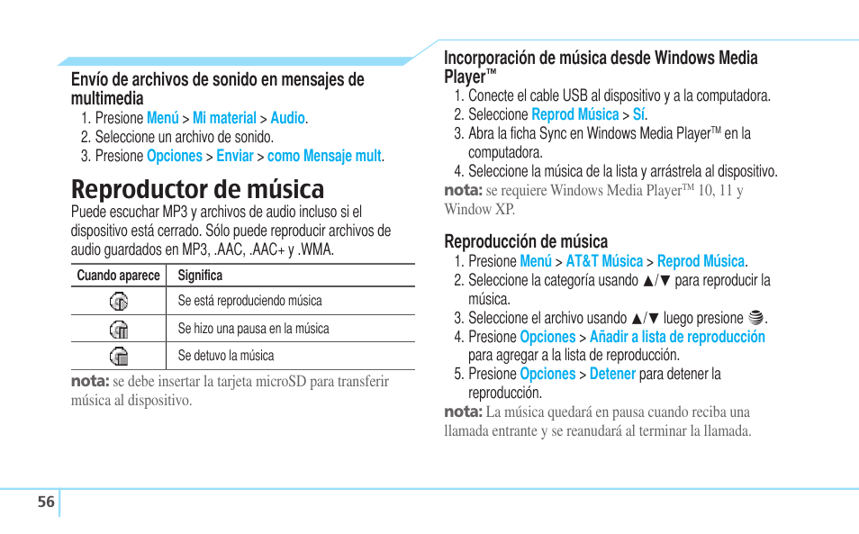 Reproductor de música | Pantech Reveal User Manual | Page 148 / 186