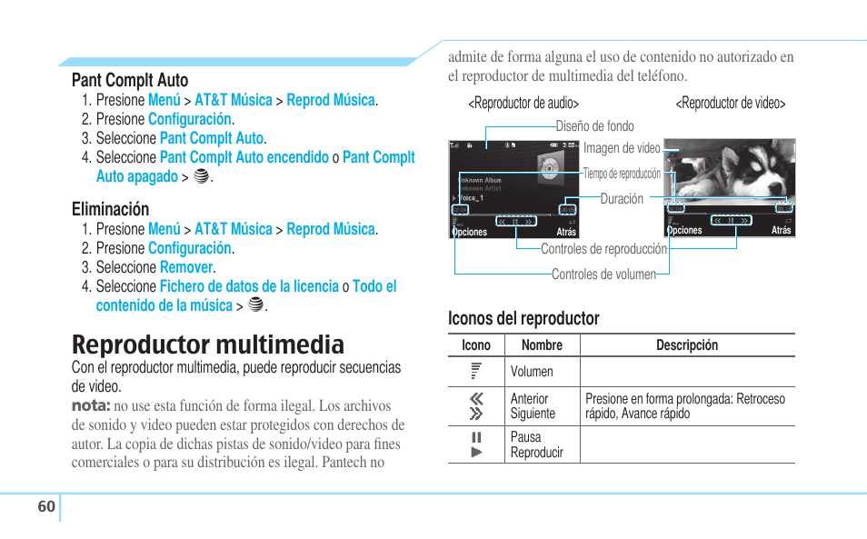 Reproductor multimedia | Pantech Reveal User Manual | Page 152 / 186