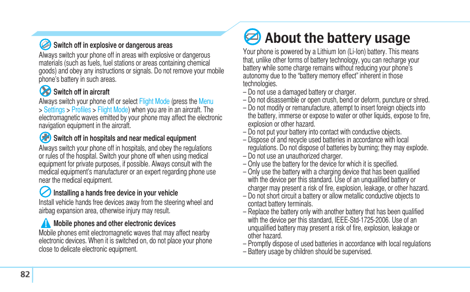 About the battery usage | Pantech Reveal User Manual | Page 84 / 186