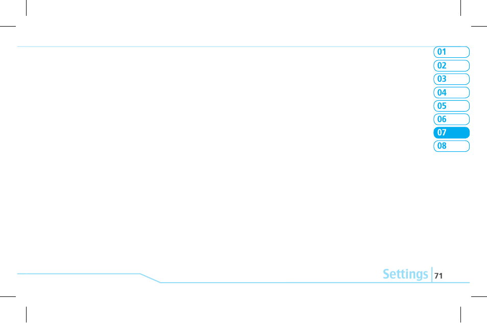 Settings | Pantech Lena C610 User Manual | Page 71 / 82