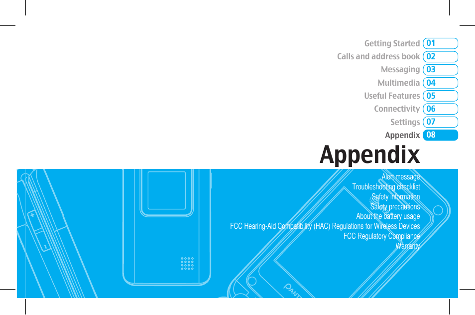 Appendix | Pantech Lena C610 User Manual | Page 73 / 82