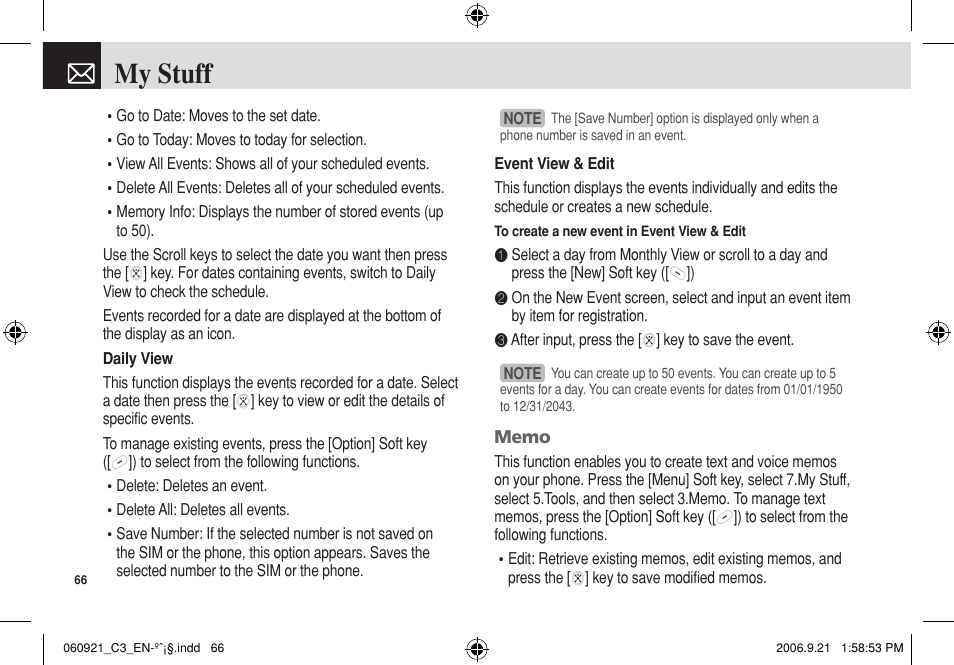 My stuff | Pantech C3 User Manual | Page 67 / 97