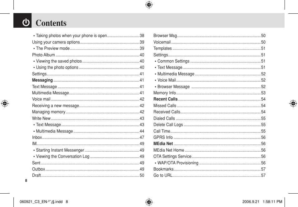 Pantech C3 User Manual | Page 9 / 97