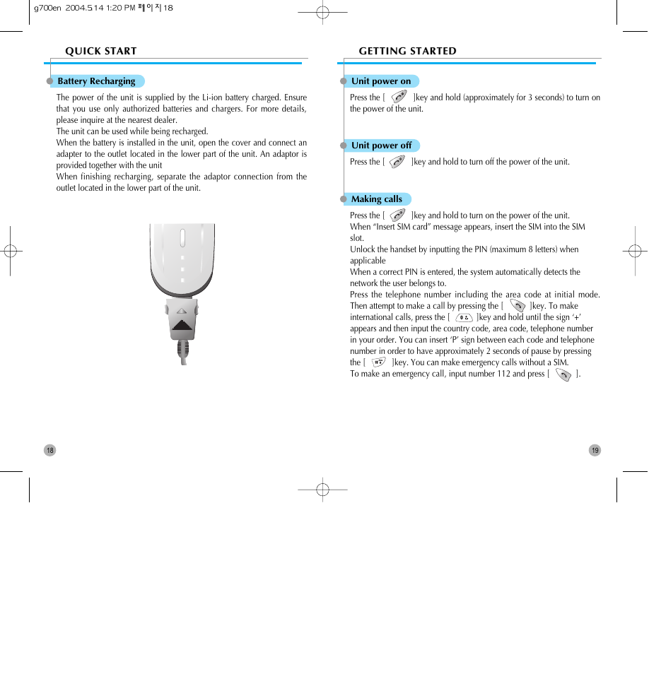 Pantech G700 User Manual | Page 10 / 55