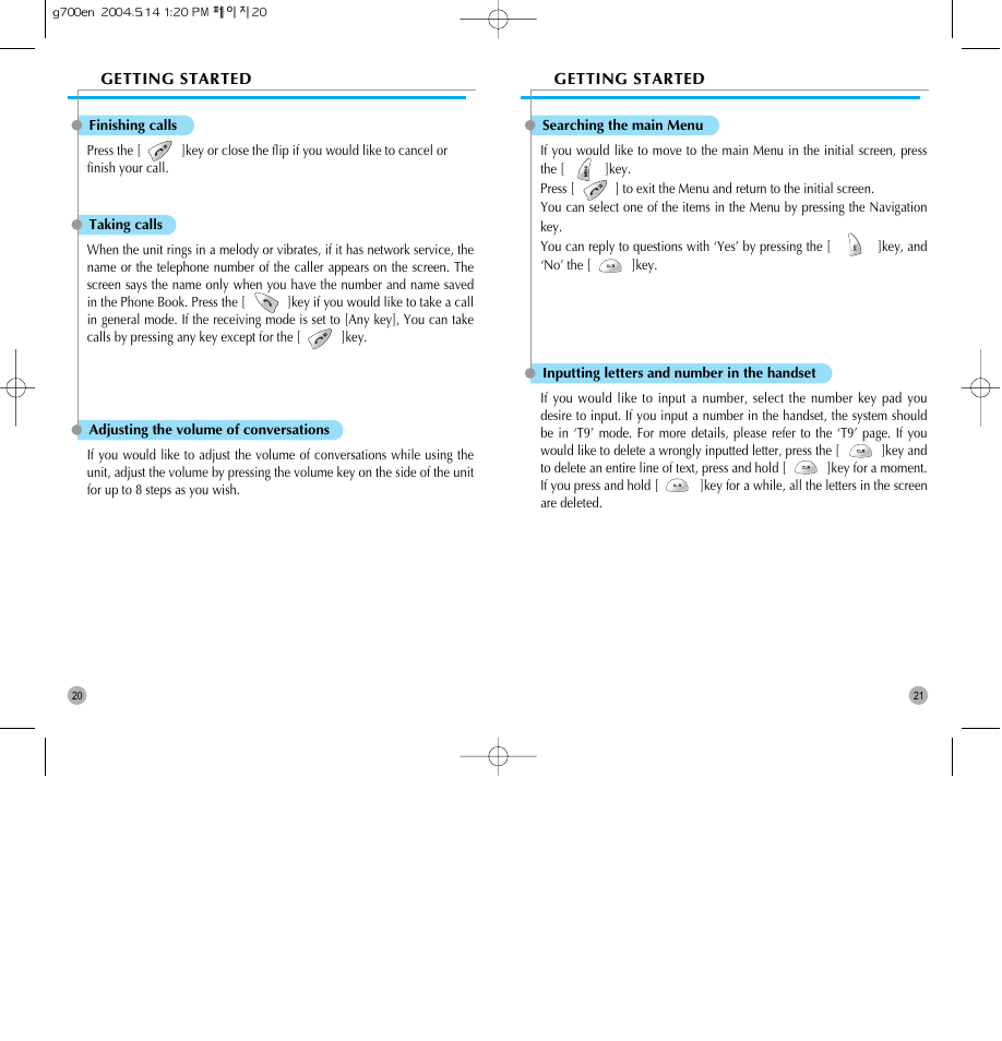 Pantech G700 User Manual | Page 11 / 55