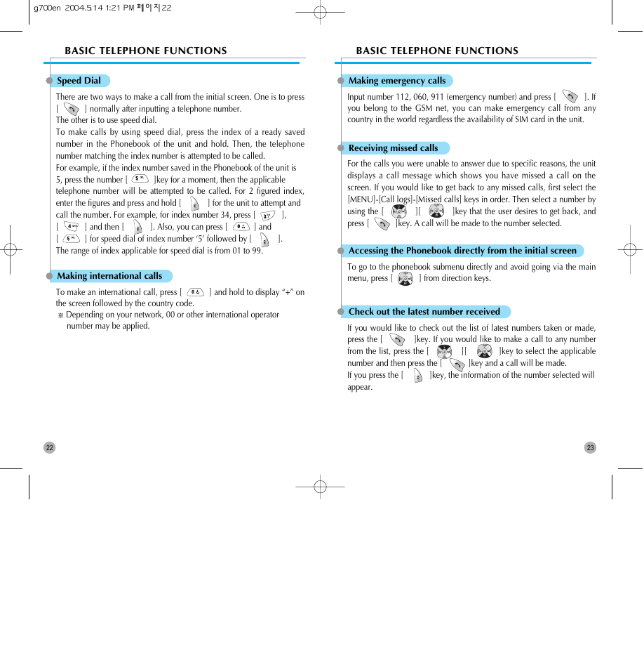 Pantech G700 User Manual | Page 12 / 55