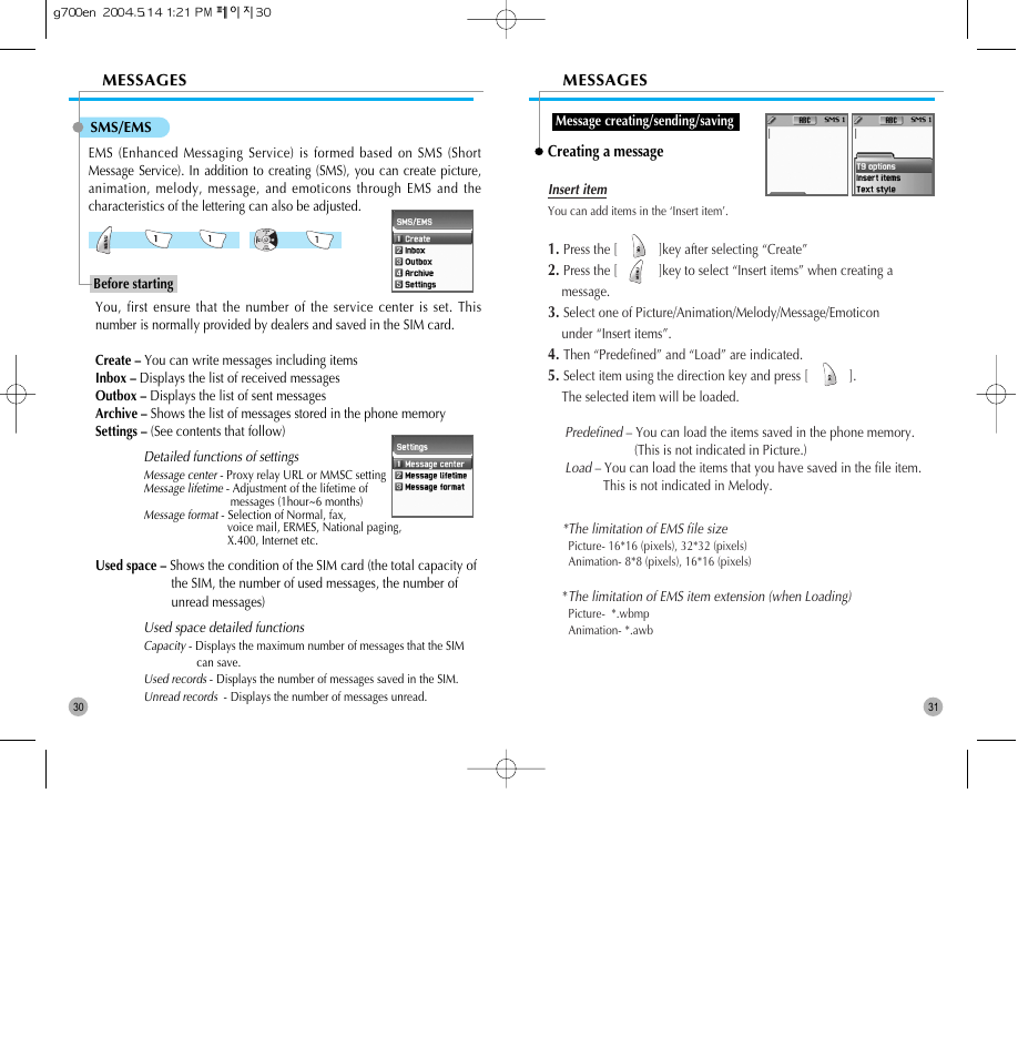 Pantech G700 User Manual | Page 16 / 55