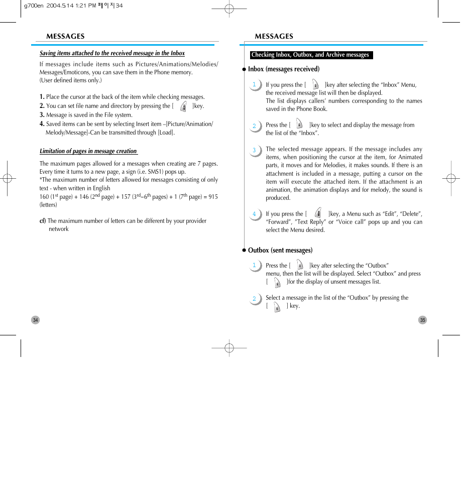 Pantech G700 User Manual | Page 18 / 55