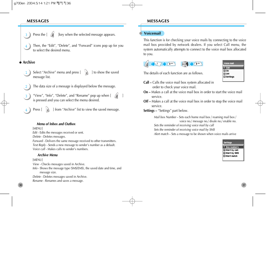 Pantech G700 User Manual | Page 19 / 55