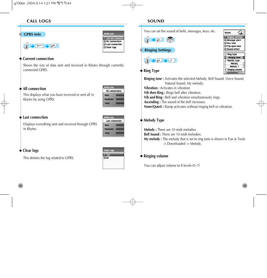 Pantech G700 User Manual | Page 23 / 55