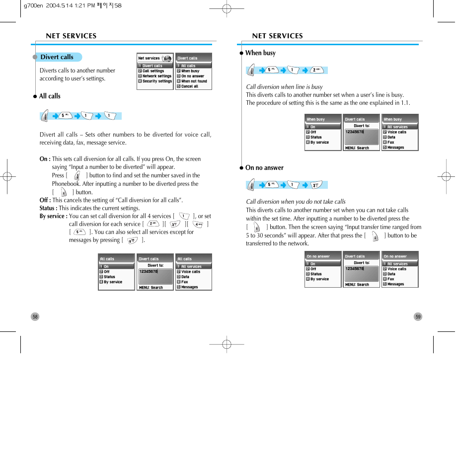 Pantech G700 User Manual | Page 30 / 55