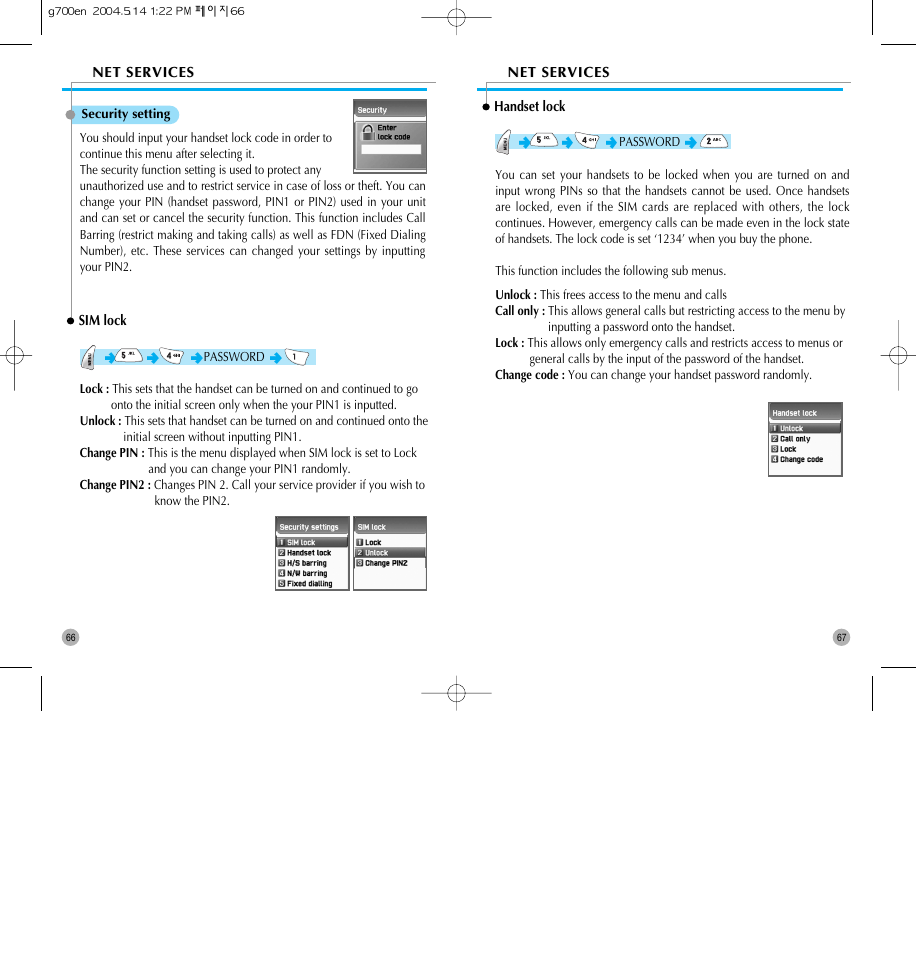 Pantech G700 User Manual | Page 34 / 55