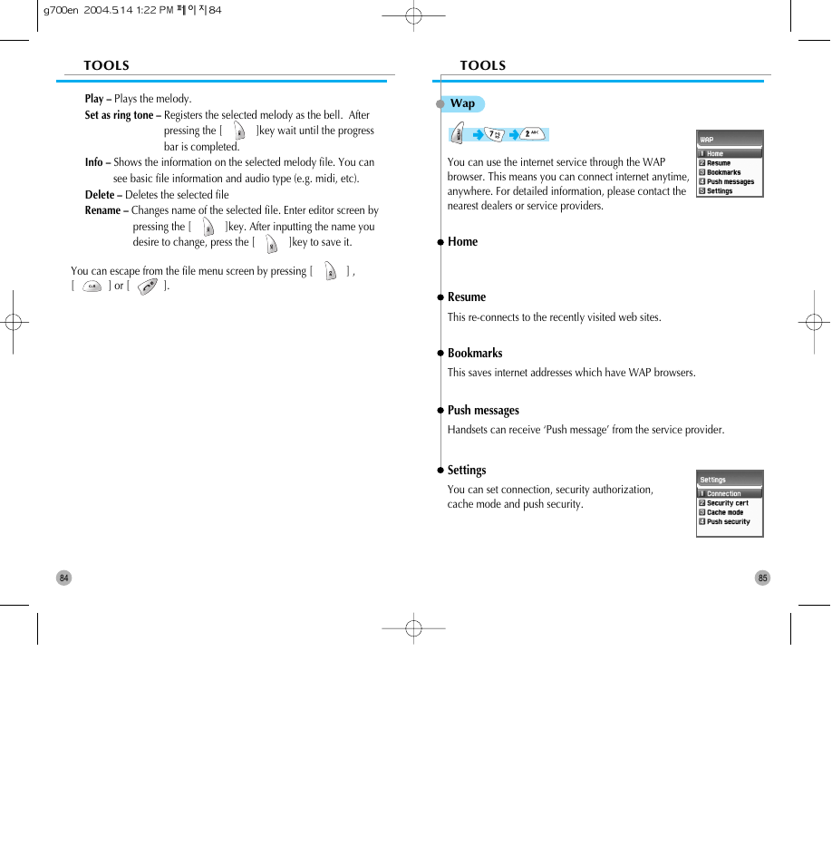 Pantech G700 User Manual | Page 43 / 55