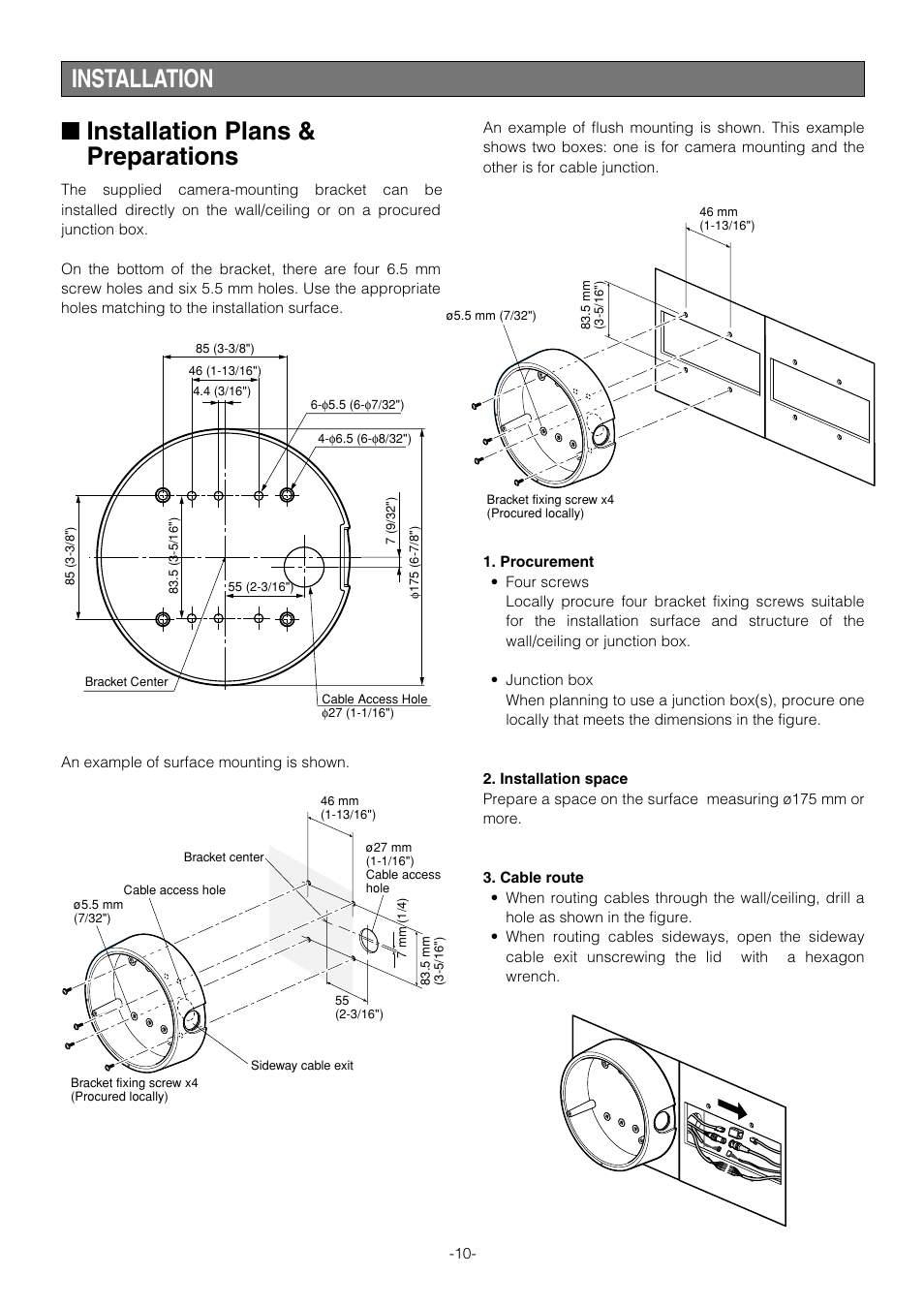 Installation, Installation plans & preparations, Installation ■ installation plans & preparations | Pantech WV-NW474S User Manual | Page 10 / 58