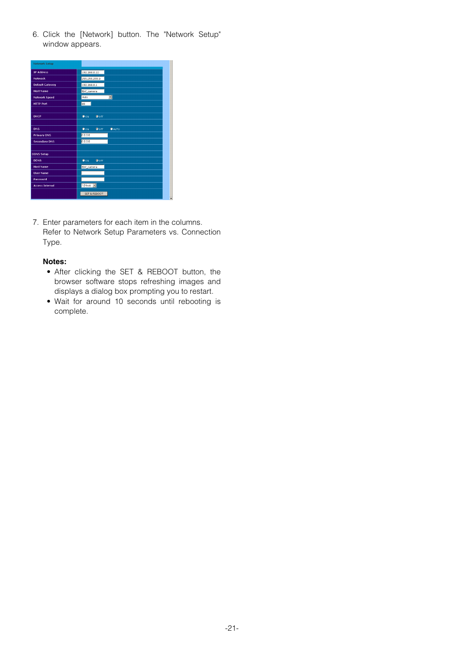Pantech WV-NW474S User Manual | Page 21 / 58