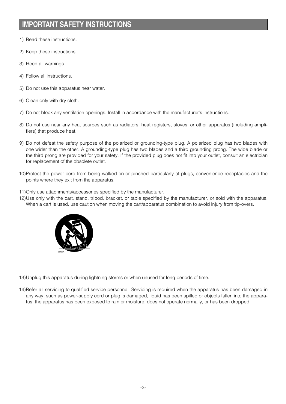 Important safety instructions | Pantech WV-NW474S User Manual | Page 3 / 58