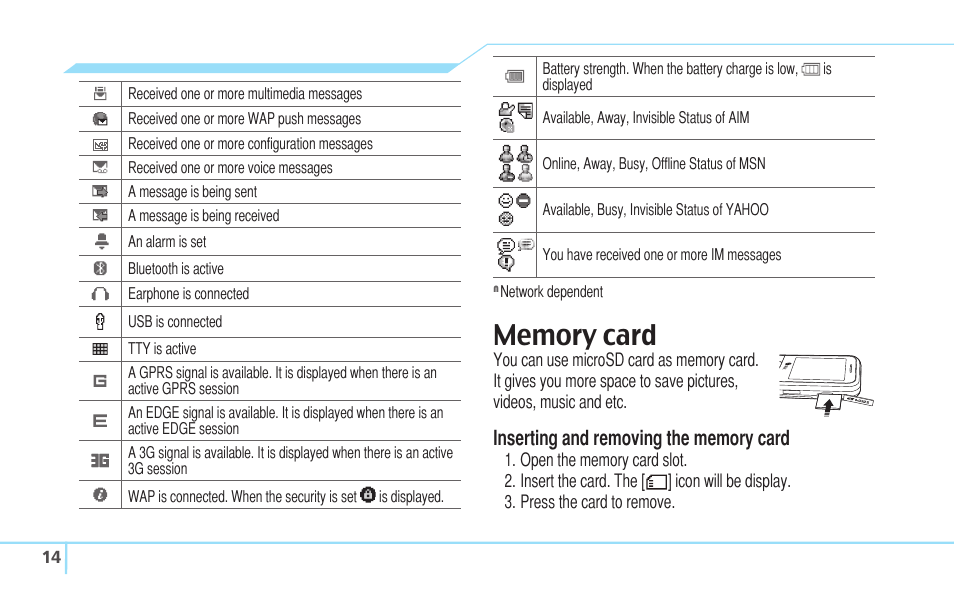 Pantech C630 User Manual | Page 14 / 84