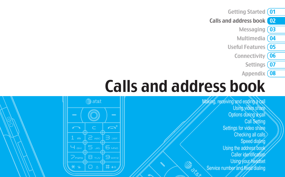 Calls and address book | Pantech C630 User Manual | Page 19 / 84