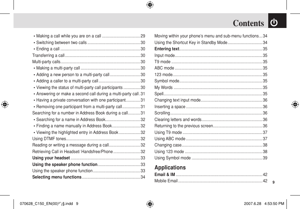 Pantech C150 User Manual | Page 10 / 101