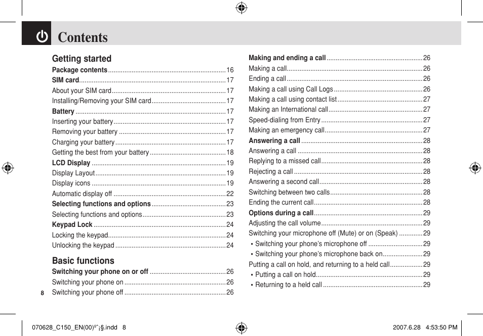 Pantech C150 User Manual | Page 9 / 101