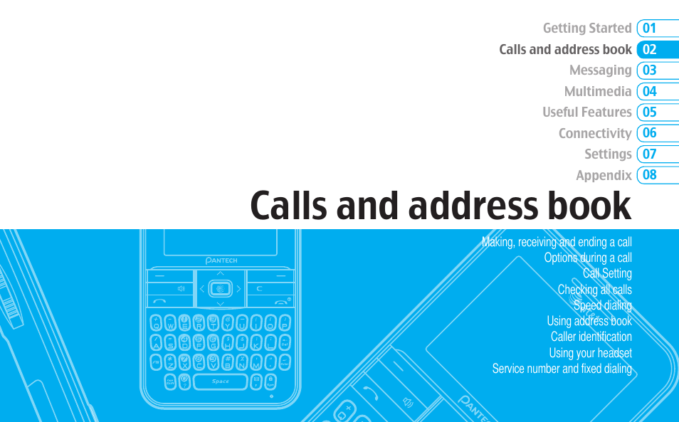 Calls and address book | Pantech C530 User Manual | Page 21 / 74