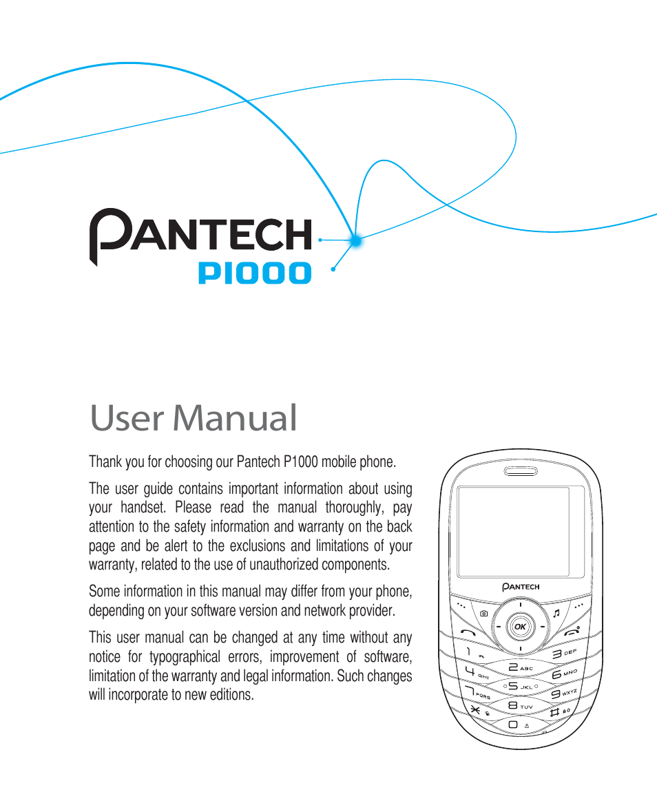 User manual | Pantech P1000 User Manual | Page 2 / 97