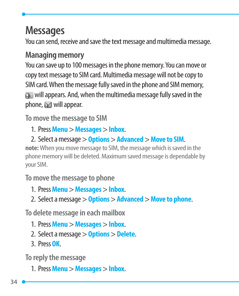 Messages | Pantech P1000 User Manual | Page 35 / 97