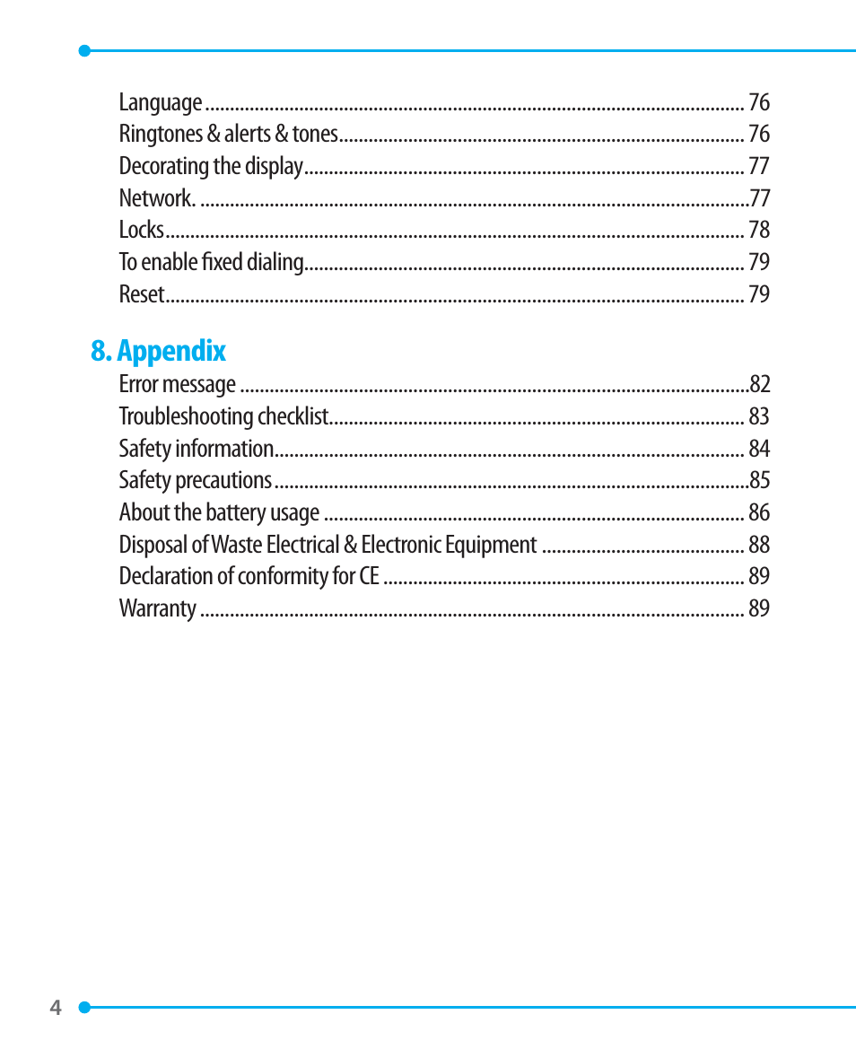 Appendix | Pantech P1000 User Manual | Page 5 / 97